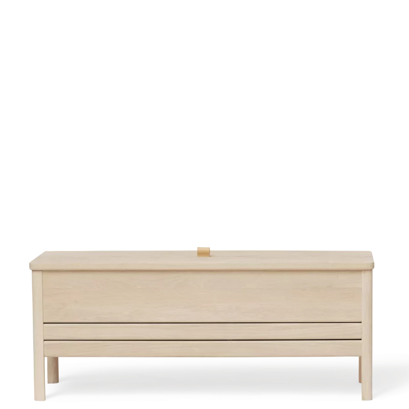 A Line Storage Bench 111, White Oak