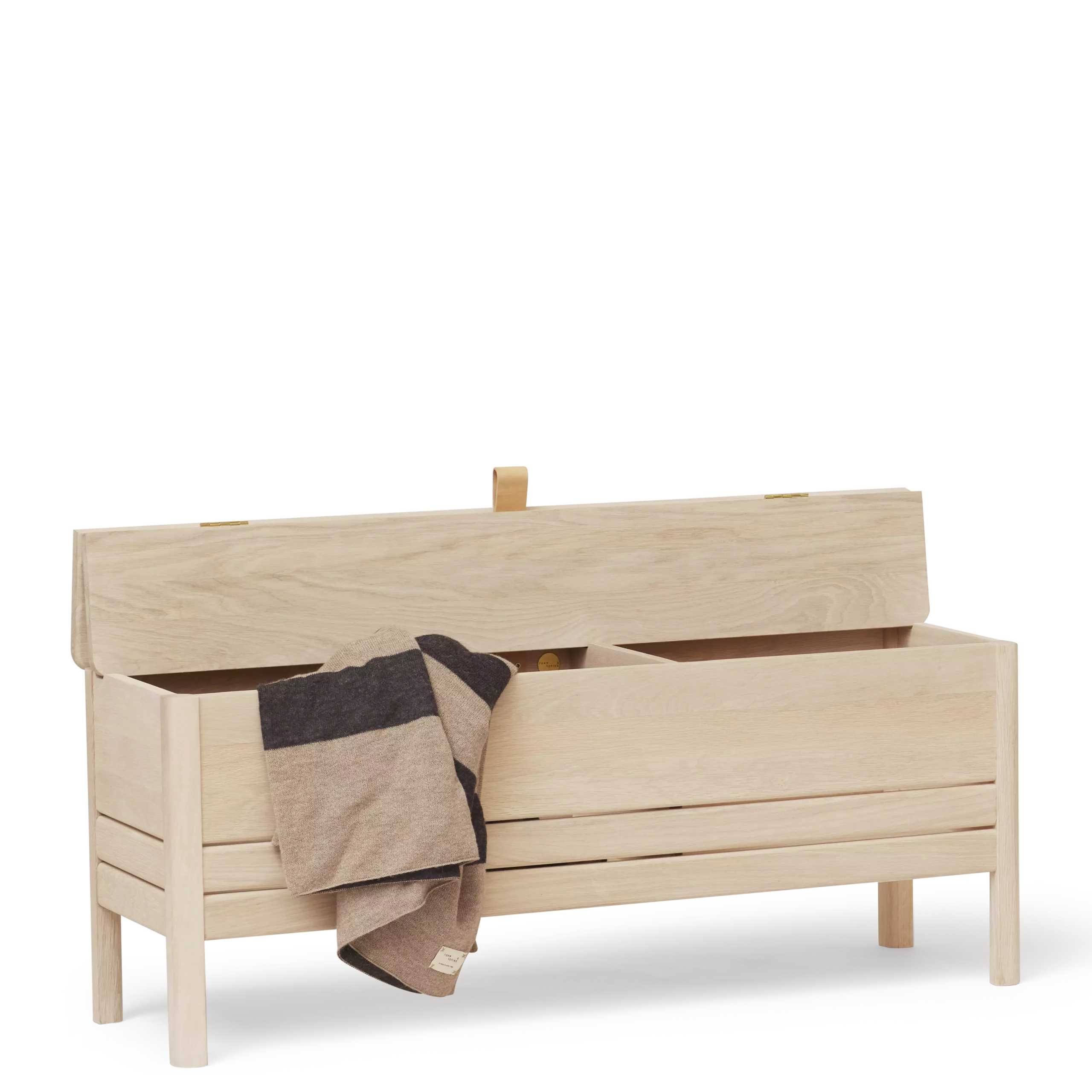 A Line Storage Bench 111, White Oak