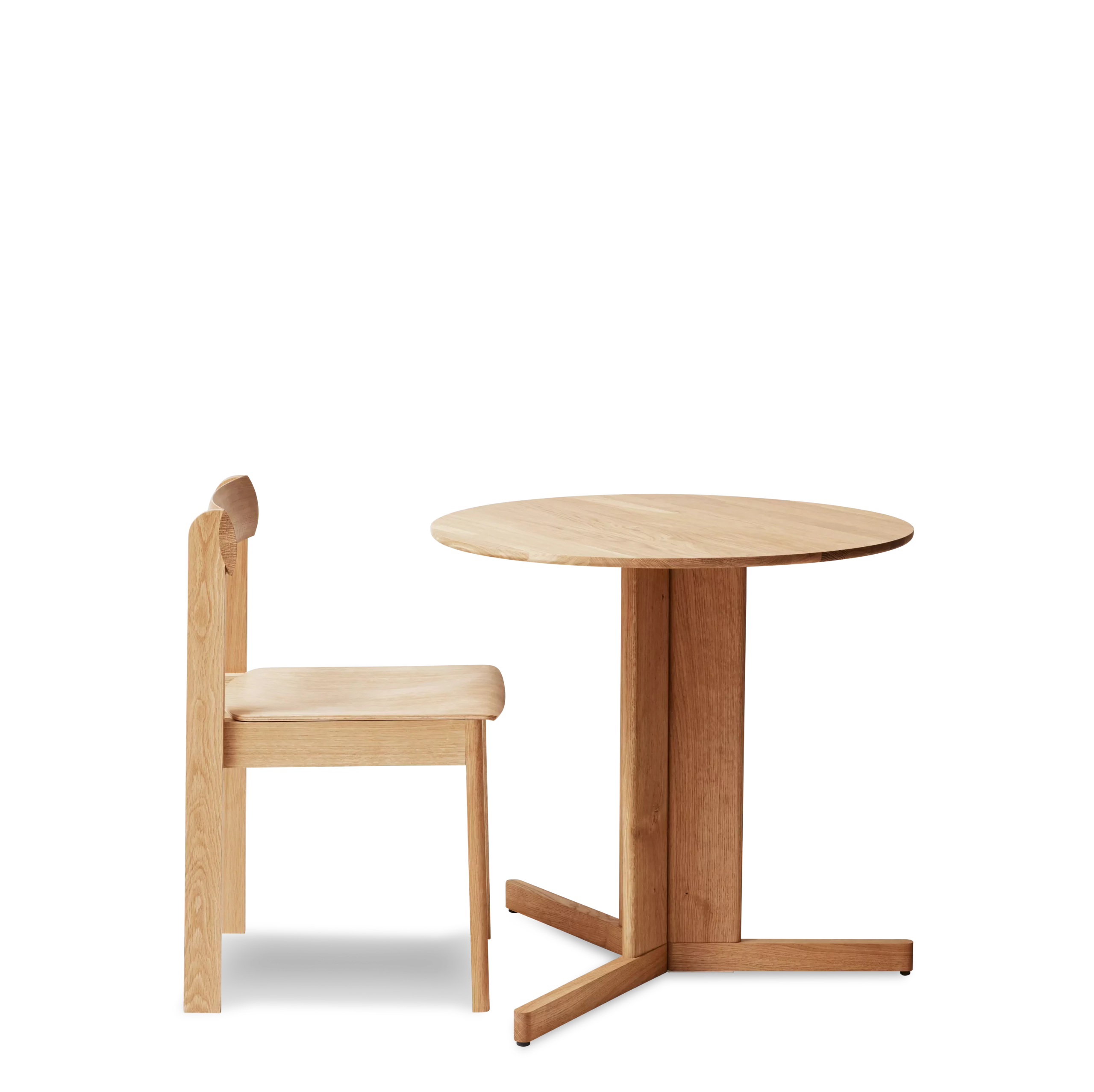 Trefoil Round Table Ø75 3 Legs, White Oak