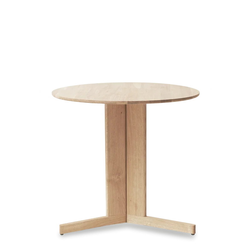 Trefoil Round Table Ø75 3 Legs, White Oak