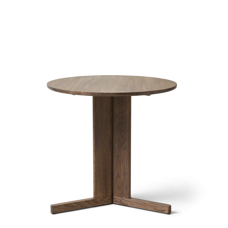 Trefoil Round Table Ø75 3 Legs, Smoked Oak