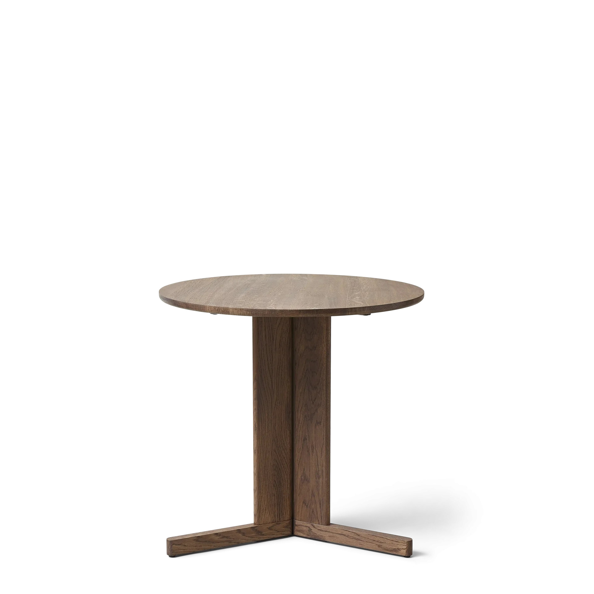 Trefoil Round Table Ø75 3 Legs, Smoked Oak